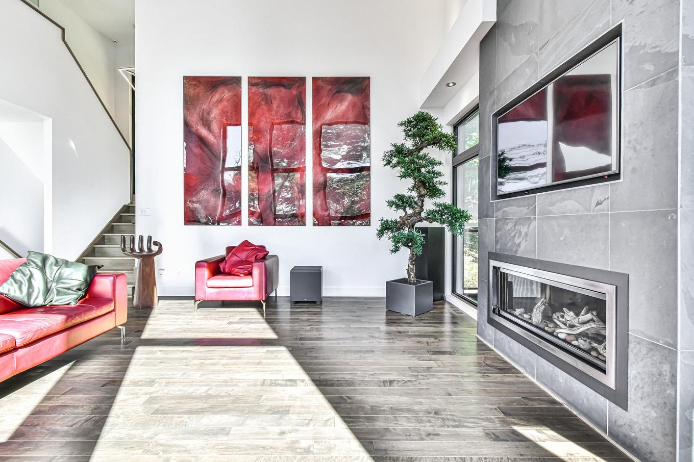 Salon - 700 Mtée De L'Adret, Sainte-Adèle, QC - Indoor Photo Showing Living Room With Fireplace