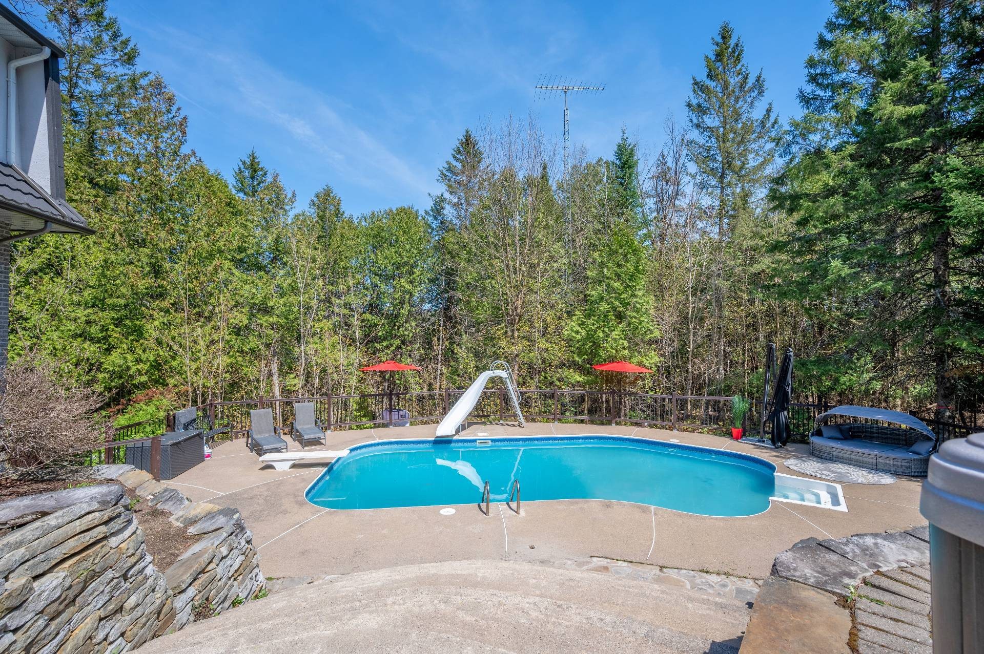 Courtyard - 153 Route 323, Brébeuf, QC - Outdoor With In Ground Pool With Backyard