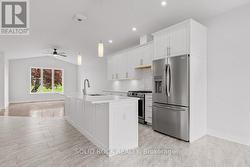 Breakfast bar-Frigidaire stainless appliances -