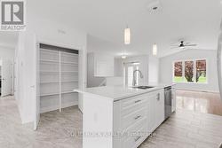 Full height pantry, dishwasher in island -