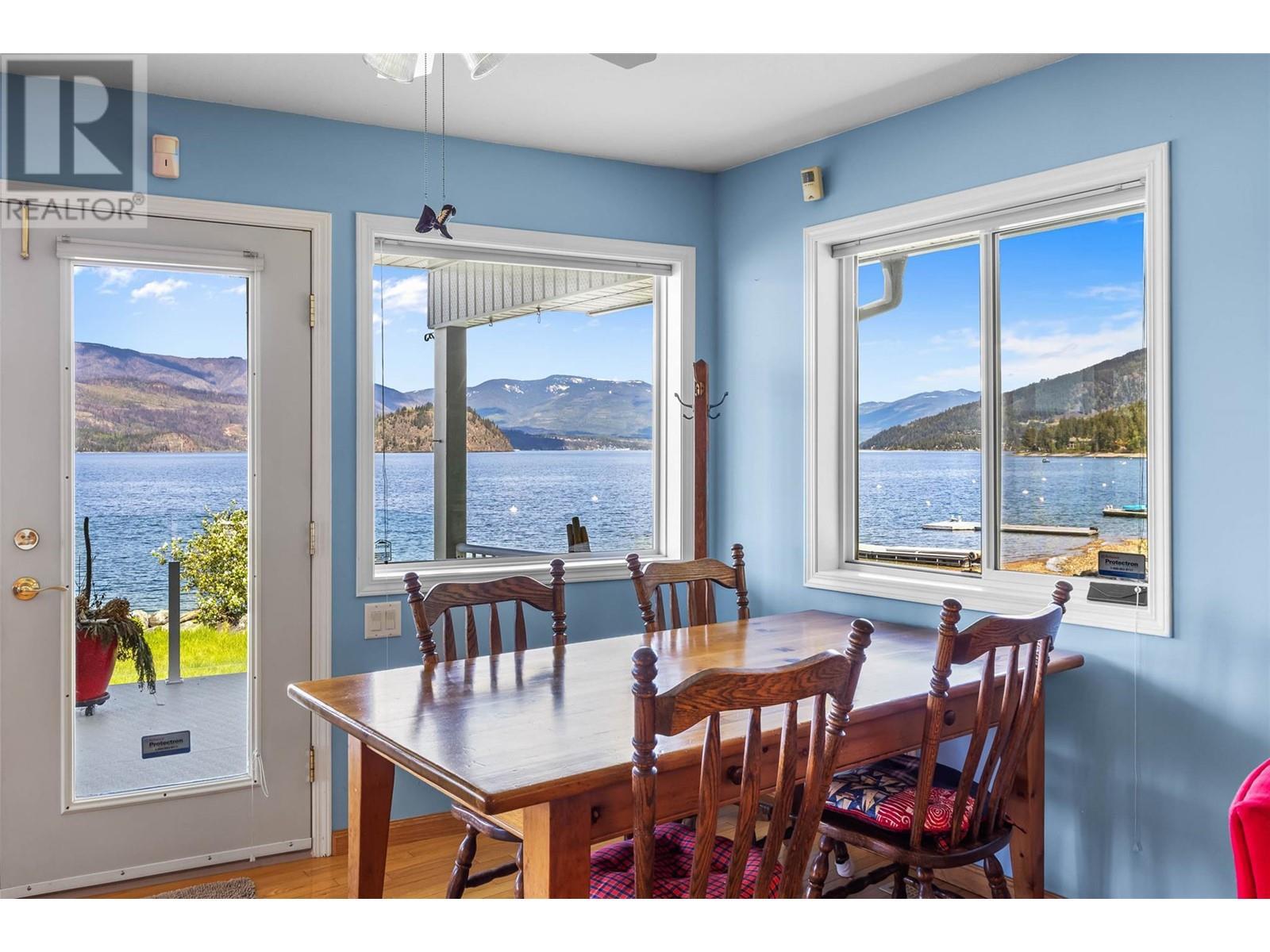 1837 Archibald Road Unit# 115, Blind Bay, BC - Indoor Photo Showing Dining Room With Body Of Water