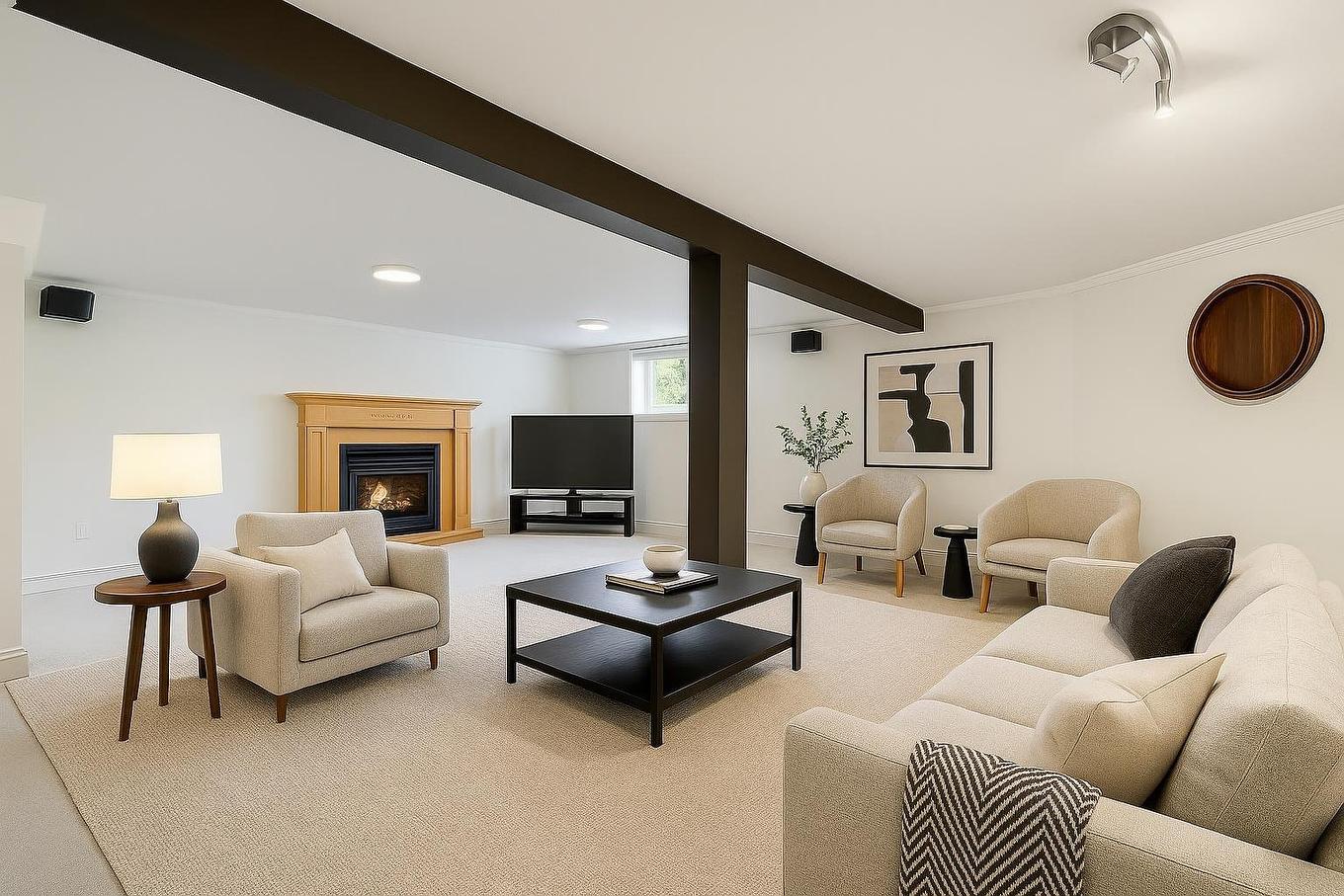Family room - 3965 Rue Howard, Longueuil (Saint-Hubert), QC - Indoor Photo Showing Living Room With Fireplace