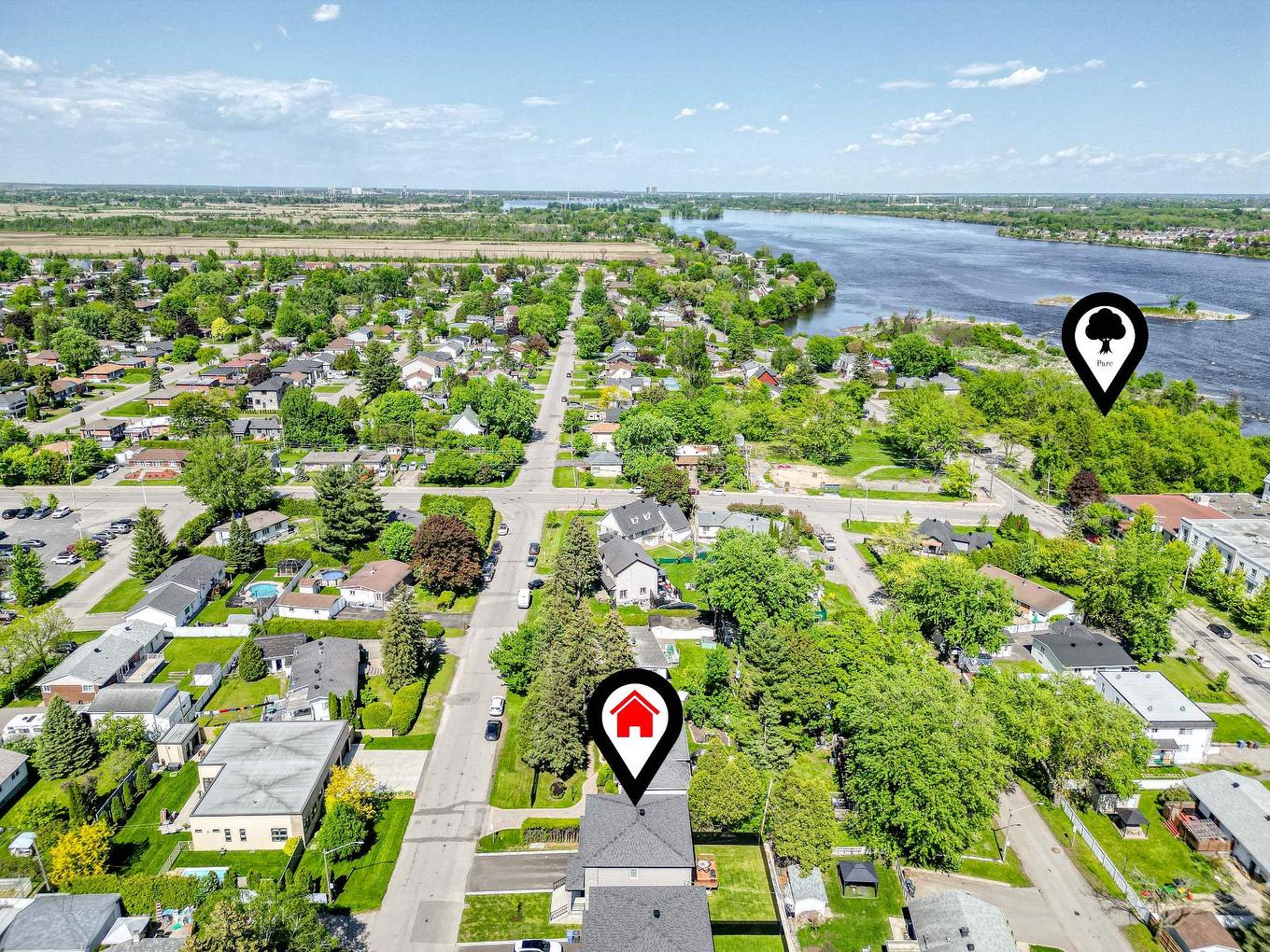 Aerial photo - 8490 Rue Duceppe, Laval (Saint-François), QC - Outdoor With View