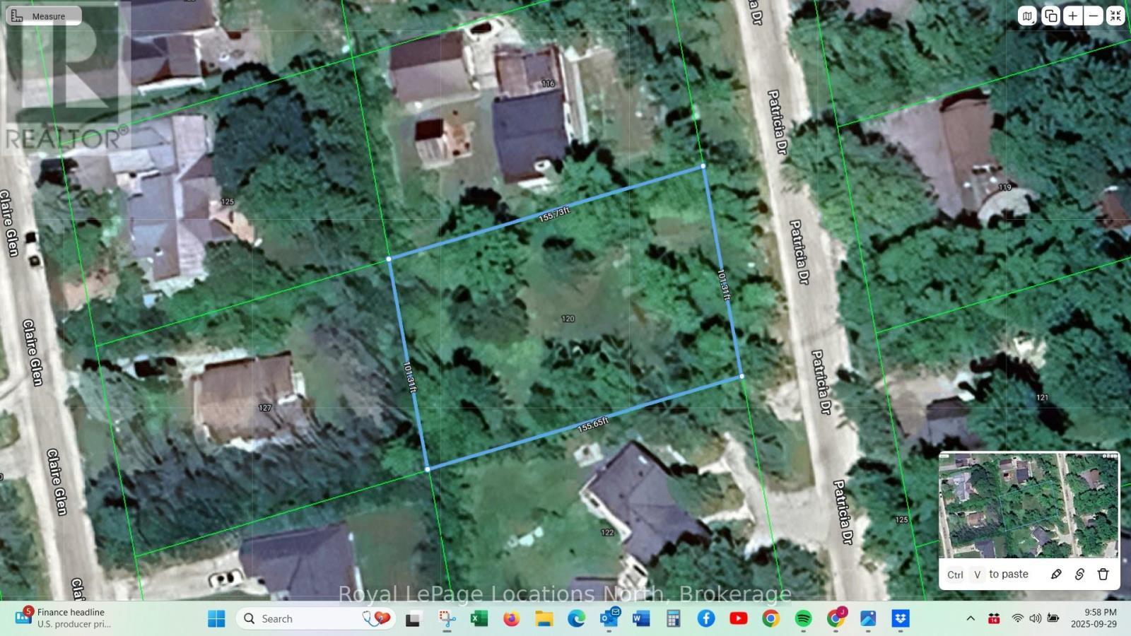 Geowarehouse Aerial w dimensions - 120 Patricia Drive, Blue Mountains, ON