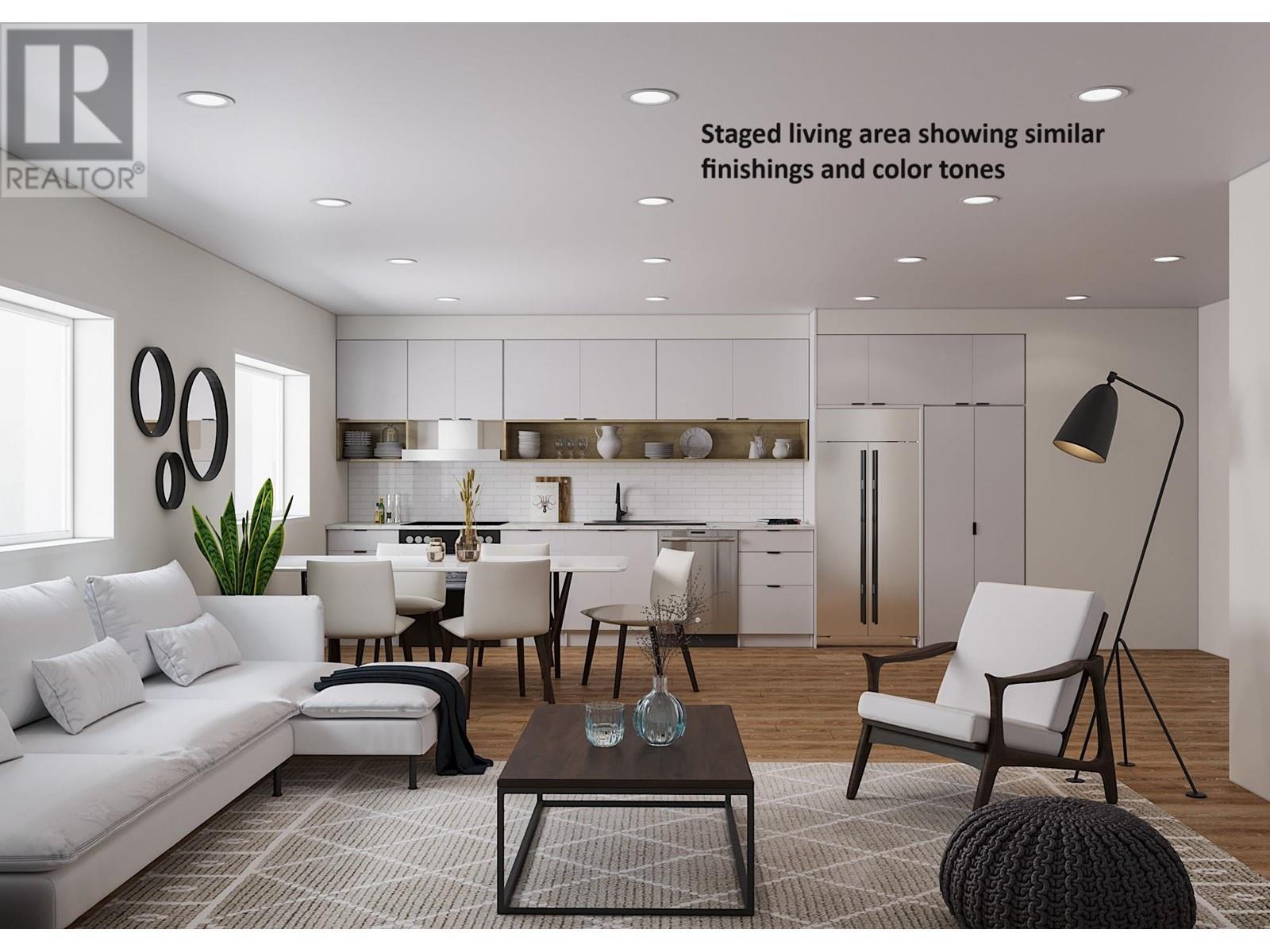 Photo of expected finishing style. Digitally altered photo - 309 West Gore Street Unit# Sl A, Nelson, BC - Indoor Photo Showing Living Room