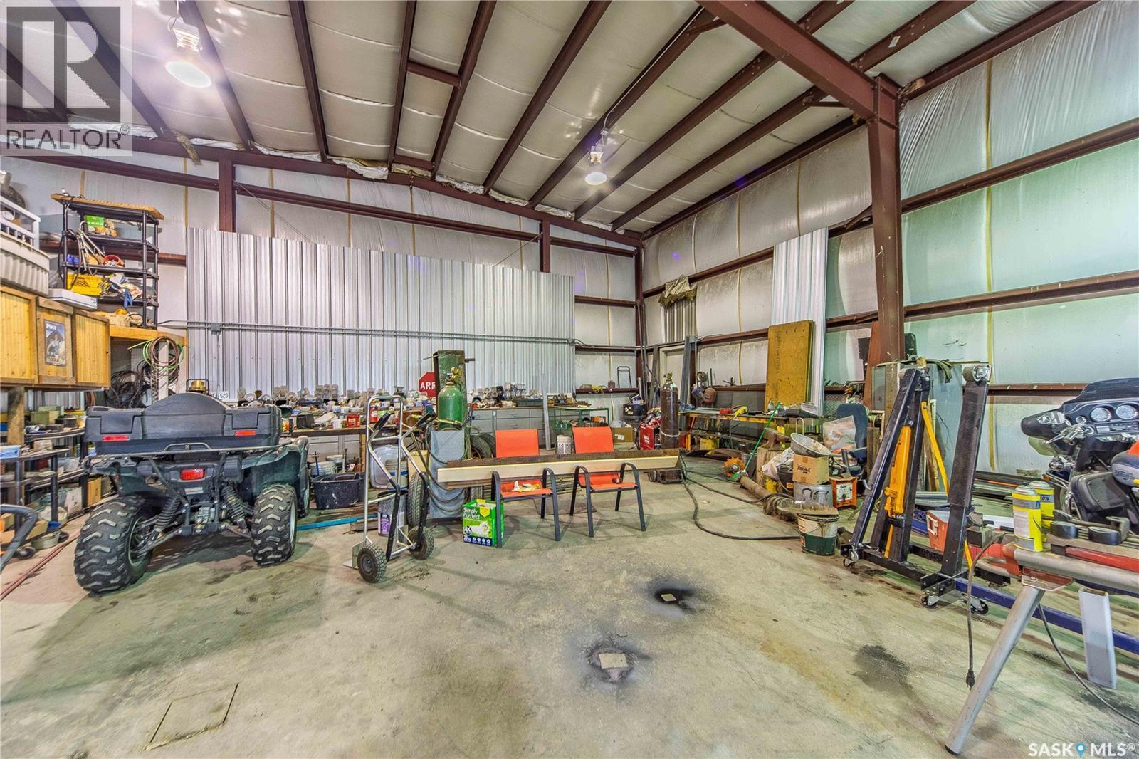 Lajoie Acreage Near Borden, Borden, SK - Indoor Photo Showing Garage
