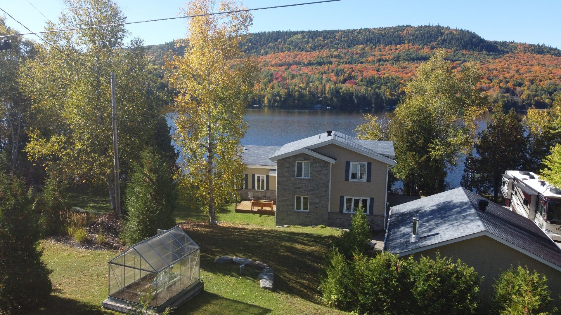 Photo aérienne - 471 Ch. Des Pins, Saint-Zénon, QC - Outdoor With View