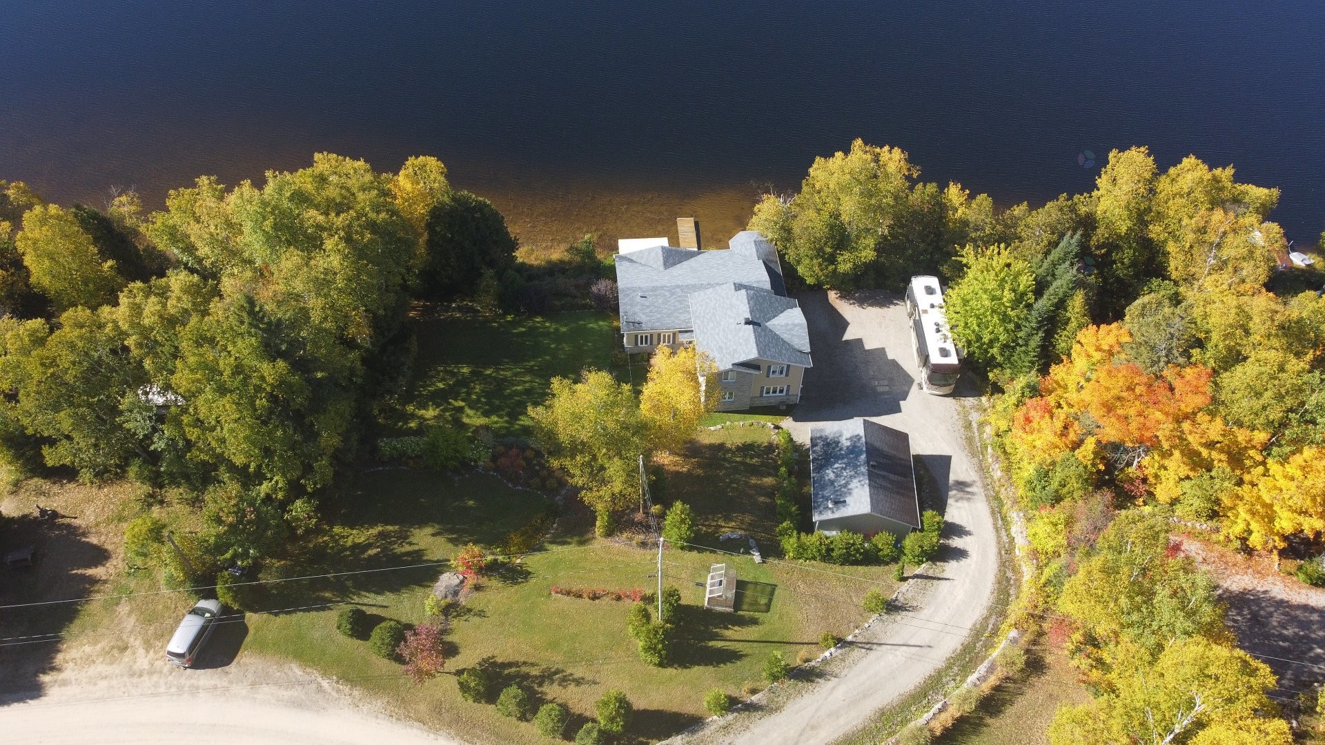 Photo aérienne - 471 Ch. Des Pins, Saint-Zénon, QC - Outdoor With View