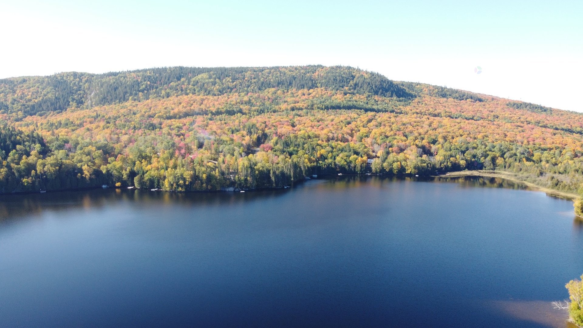 Photo aérienne - 471 Ch. Des Pins, Saint-Zénon, QC - Outdoor With Body Of Water With View