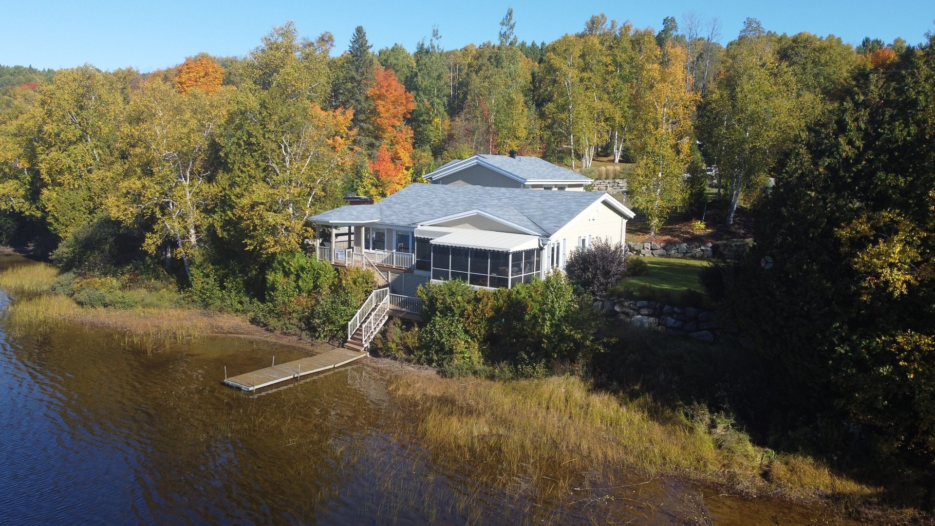 Photo aérienne - 471 Ch. Des Pins, Saint-Zénon, QC - Outdoor With View