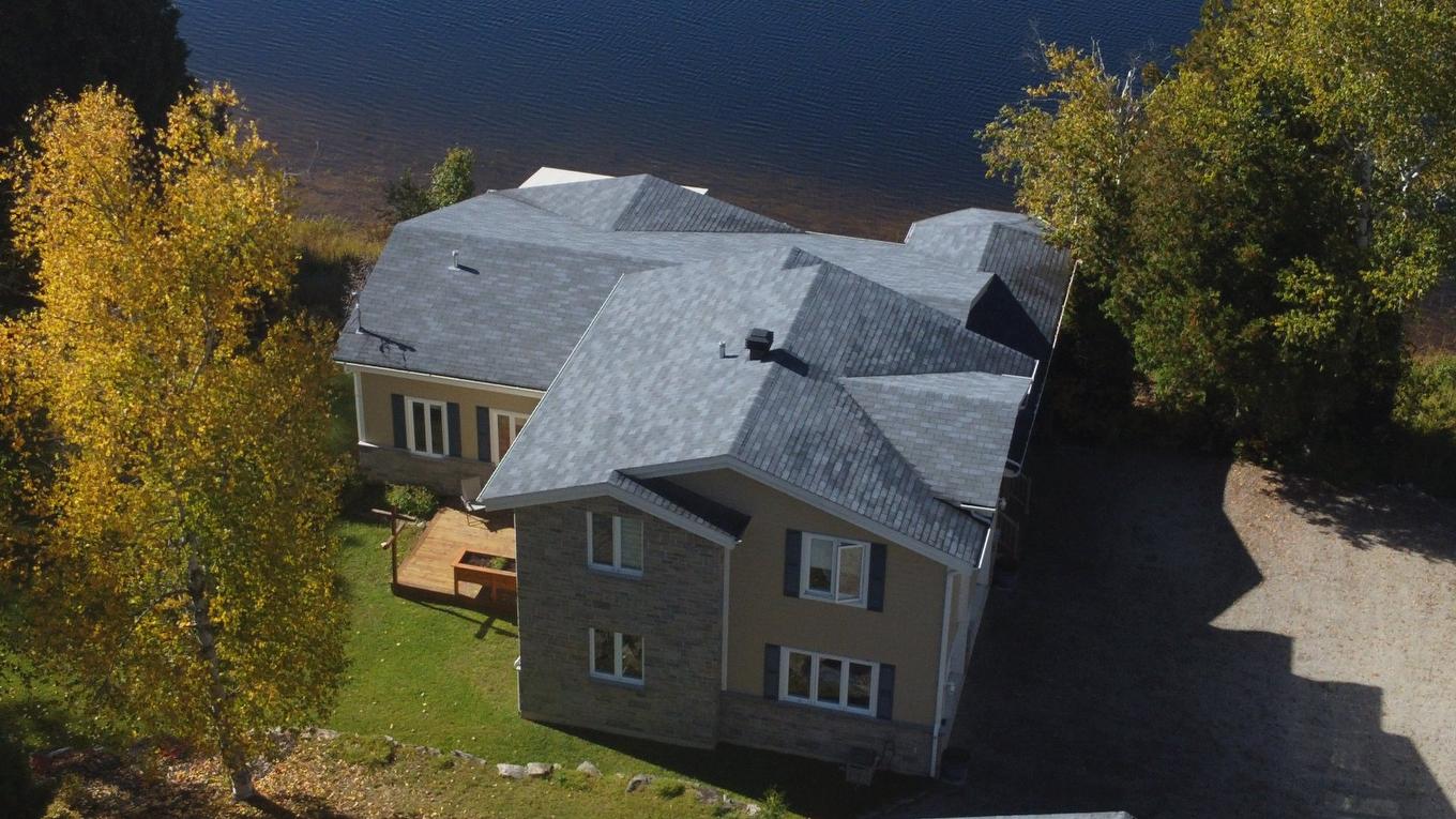 Aerial photo - 471 Ch. Des Pins, Saint-Zénon, QC - Outdoor With Body Of Water