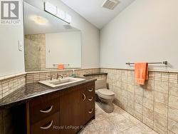 Full 3pc bathroom on lower level. -