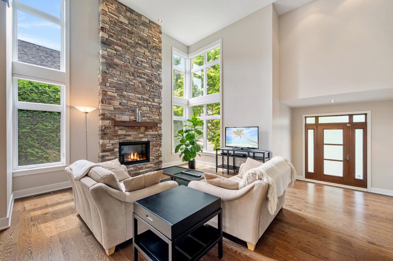 Living room - 723 Rue Des Passerins, Mont-Saint-Hilaire, QC - Indoor Photo Showing Living Room With Fireplace