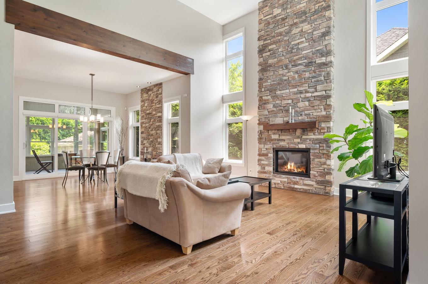 Overall view - 723 Rue Des Passerins, Mont-Saint-Hilaire, QC - Indoor Photo Showing Living Room With Fireplace