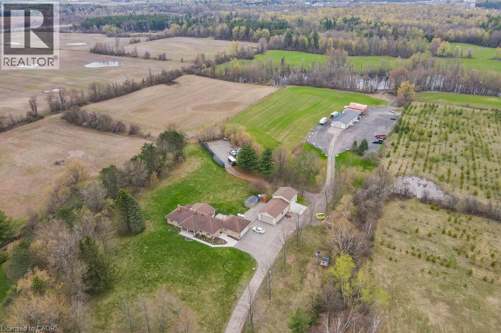 Aerial view of property and surrounding area featuring rural landscape - 4290 Victoria Road S, Puslinch, ON - Outdoor With View