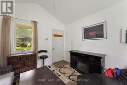 Bunkie has electric fireplace -