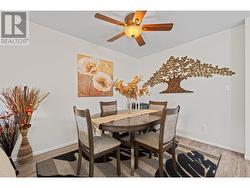 Ceiling fan, laminate flooring -