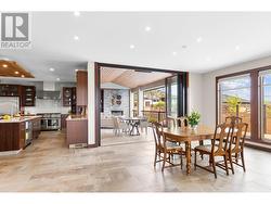 Dining room to outdoor entreating covered deck. -