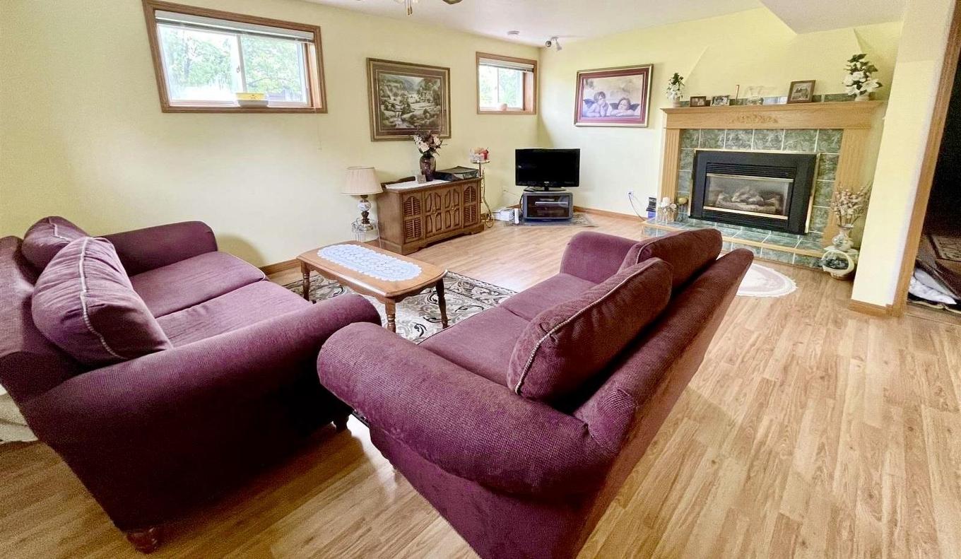 228 Taylor Street, Dryden, ON - Indoor Photo Showing Living Room With Fireplace