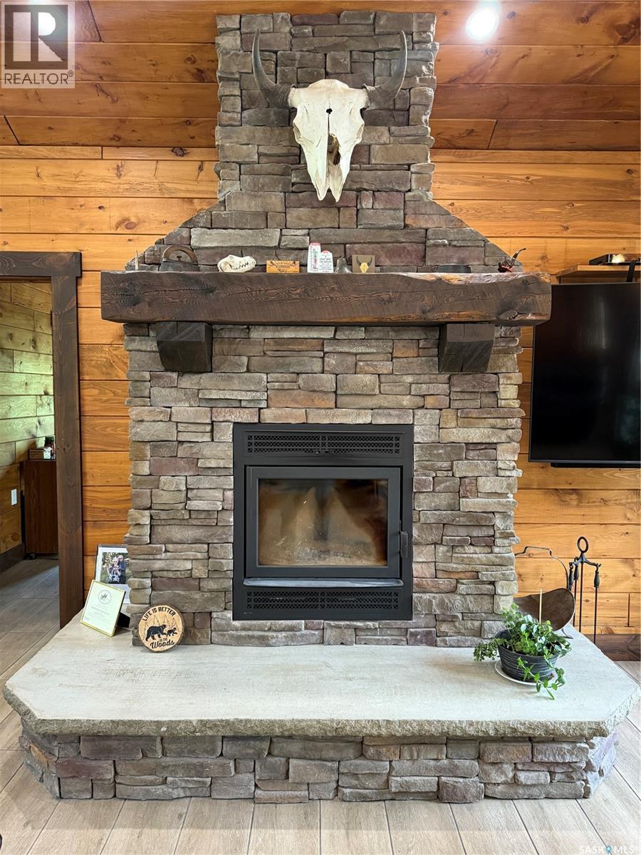 Dunham Acreage, Paddockwood Rm No. 520, SK - Indoor Photo Showing Living Room With Fireplace
