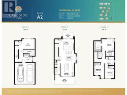 A2 Floor Plan - 3 Bedroom + Large Den perfect for home office, gym or entra guests! 2.5 Bathrooms 2 Patios on Main Level plus an outdoor terrace, Double attached garage and large storage area -