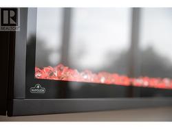 Electric fireplace in living area -