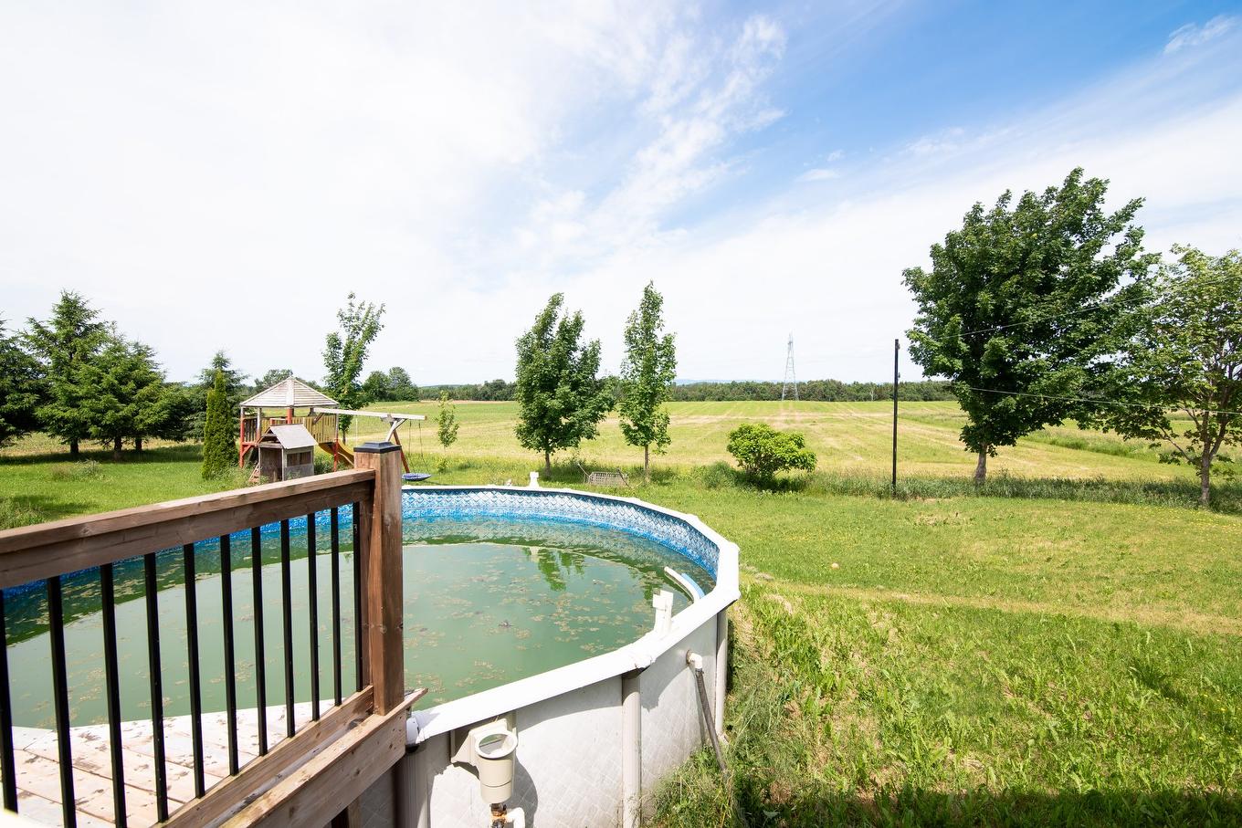 Backyard - 4191 4E Rang E., Sainte-Hélène-De-Kamouraska, QC - Outdoor With Above Ground Pool
