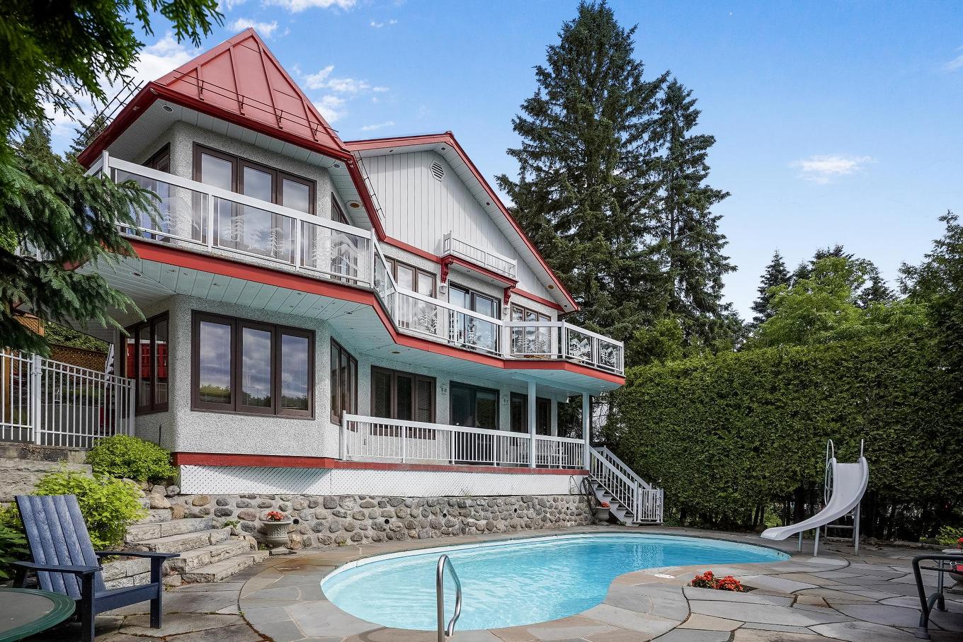 Face arrière - 2089 Rue Wilfrid, Val-David, QC - Outdoor With In Ground Pool