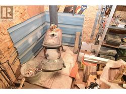 Wood burning stove in man cave -