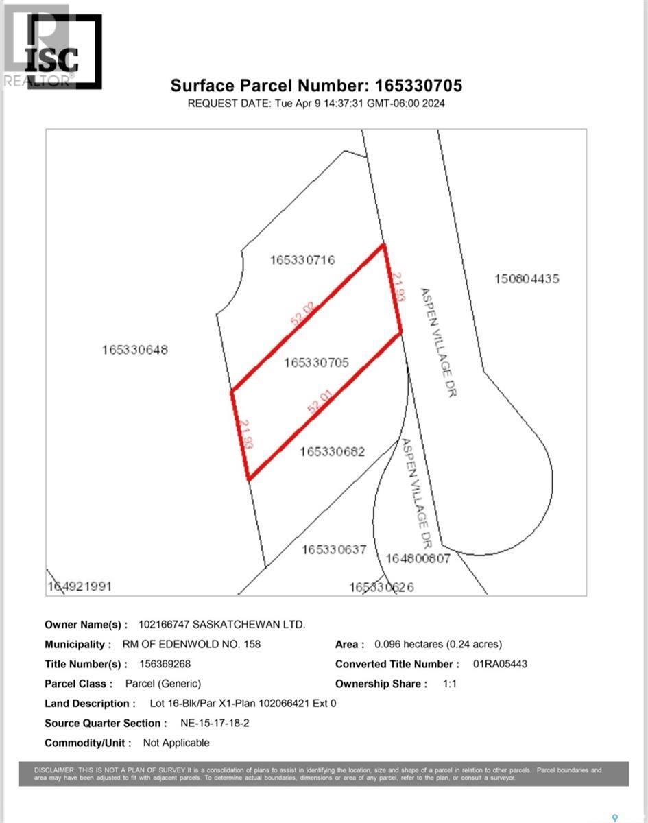 58 Aspen Village Drive, Edenwold Rm No. 158, SK