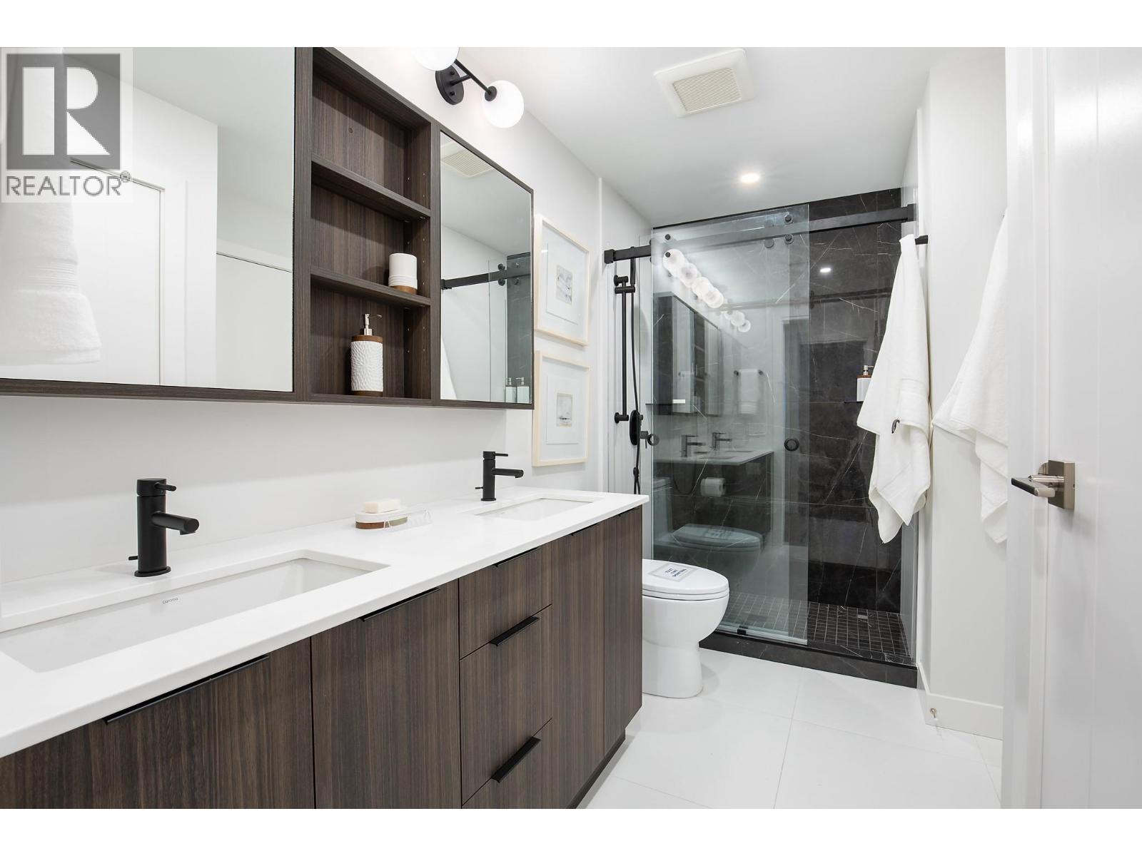 Photos are from our show suite at 238 4th Avenue in Downtown Kamloops, open daily 11-3. Colours, room sizes and finishing are subject to change. Message us for additional information. - 460 Nicola Street Unit# 2201, Kamloops, BC - Indoor Photo Showing Bathroom