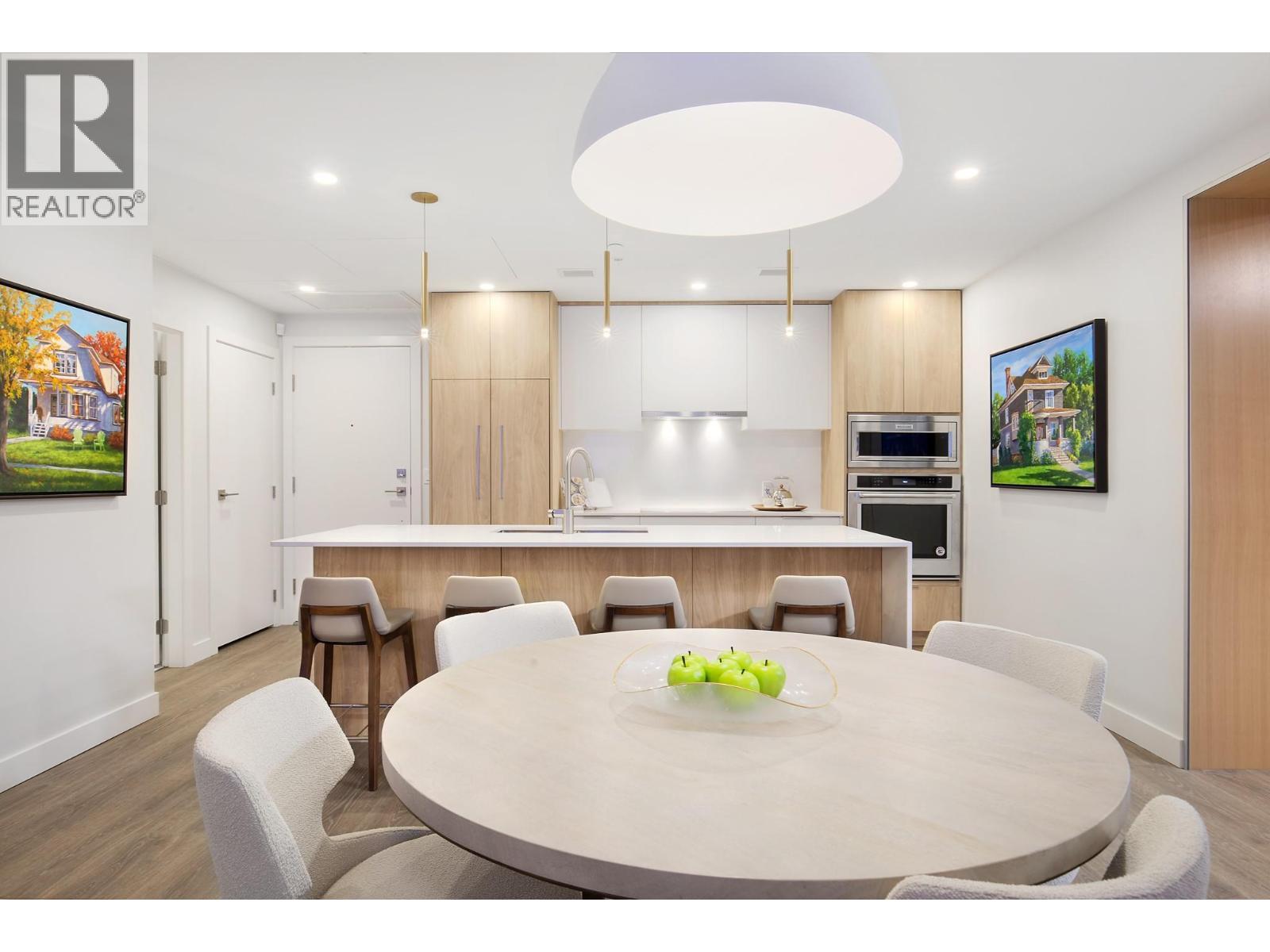 Photos are from our show suite at 238 4th Avenue in Downtown Kamloops, open daily 11-3. Colours, room sizes and finishing are subject to change. Message us for additional information. - 460 Nicola Street Unit# 2201, Kamloops, BC - Indoor Photo Showing Dining Room