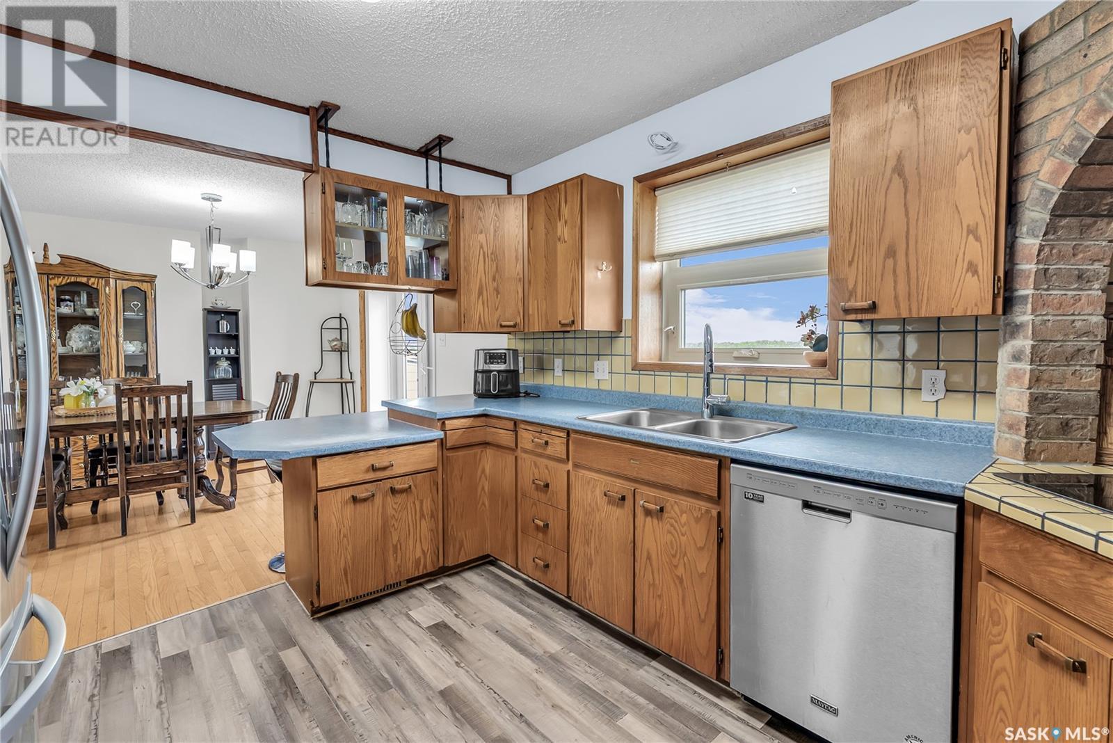 Main Acreage, Biggar Rm No. 347, SK - Indoor Photo Showing Kitchen With Double Sink