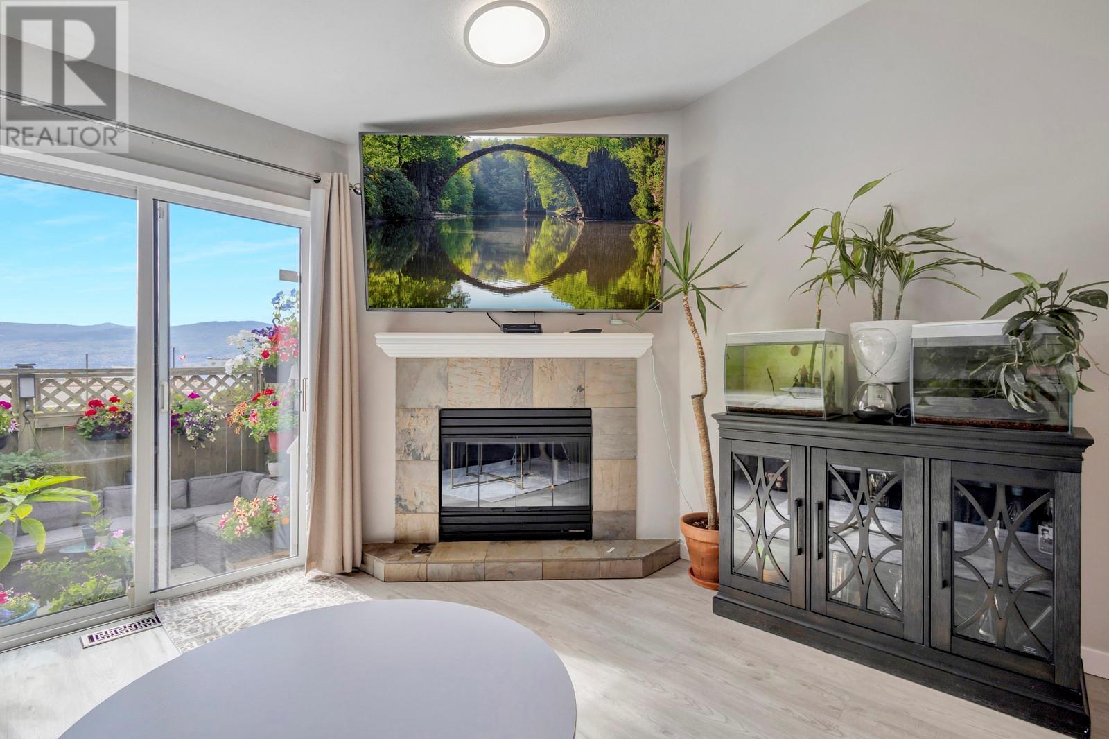 2210 Louie Drive Unit# 6, Westbank, BC - Indoor Photo Showing Living Room With Fireplace