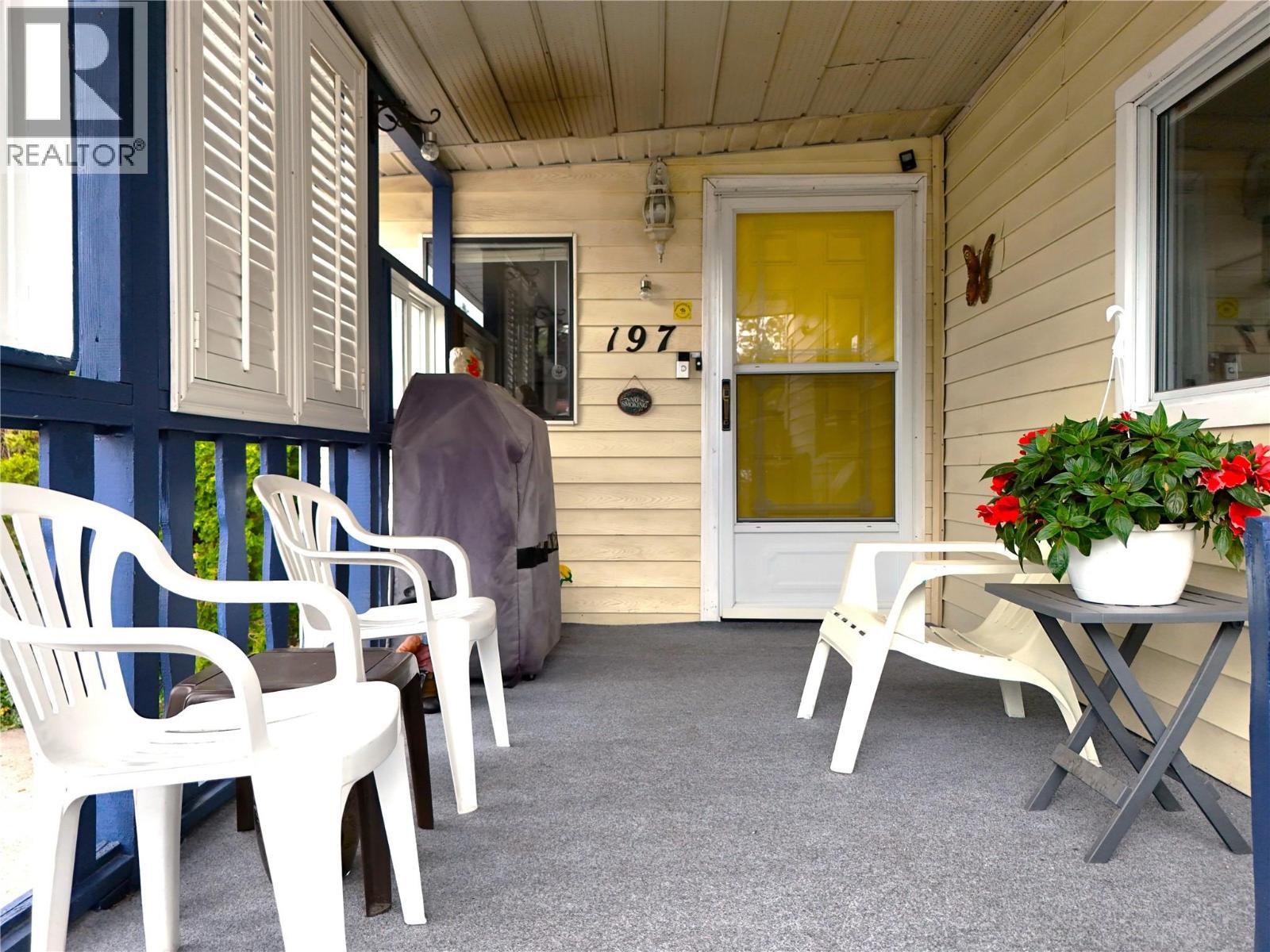 Covered Front Porch Looking In - 1999 97 Highway S Unit# 197, Kelowna, BC