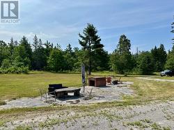 Natural stone outdoor living space -