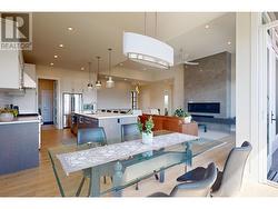 Seamless flow from kitchen to dining to living space -