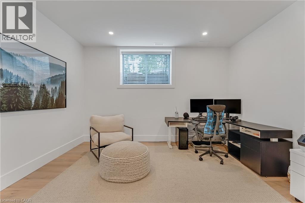 Home office with wood finished floors and recessed lighting - 4678 Lobsinger Line, Crosshill, ON - Indoor