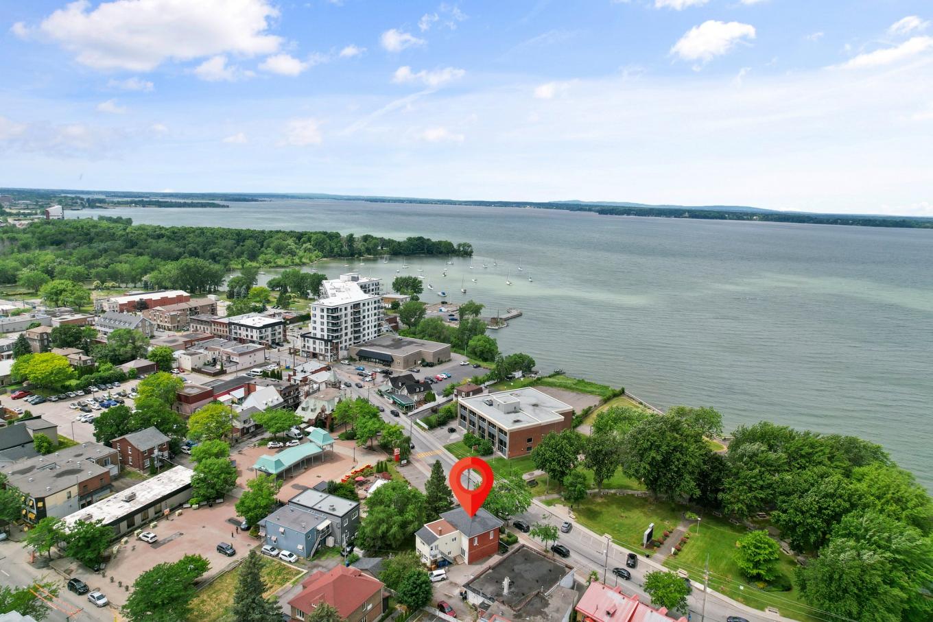 Aerial photo - 64A Rue St-Laurent, Beauharnois, QC - Outdoor With Body Of Water With View