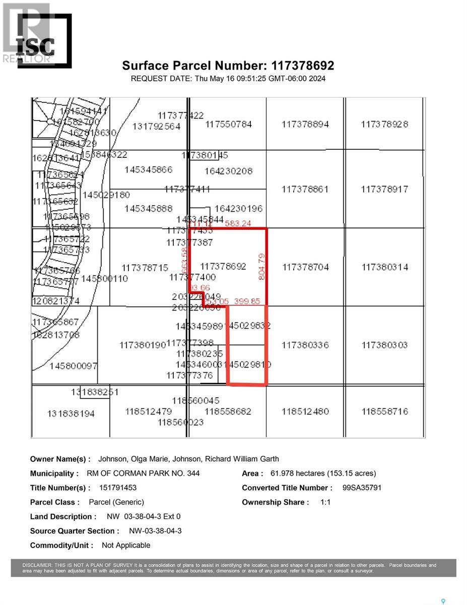 Johnson Land, Corman Park Rm No. 344, SK