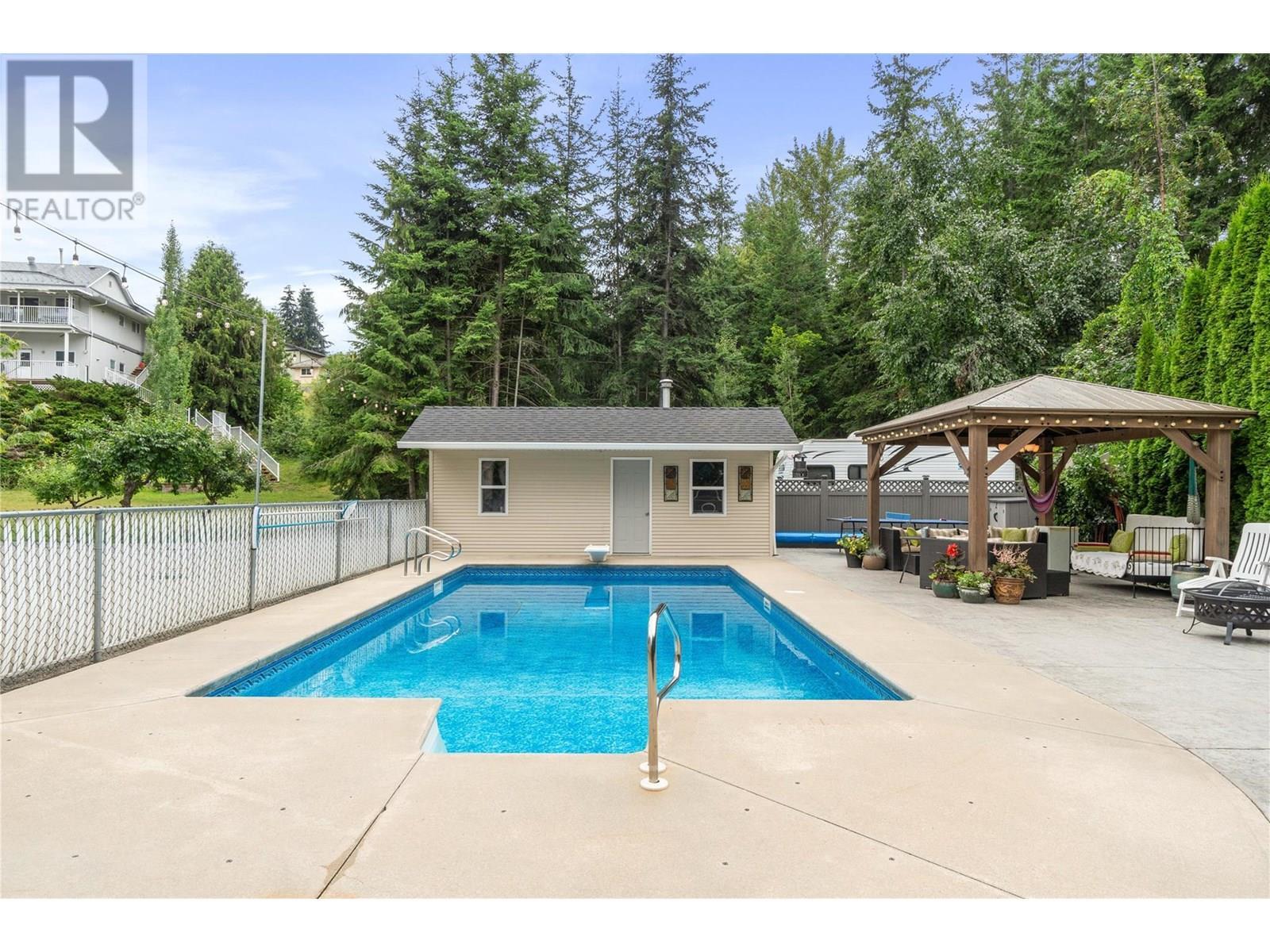 2662 Blind Bay Road, Blind Bay, BC - Outdoor With In Ground Pool With Deck Patio Veranda With Backyard
