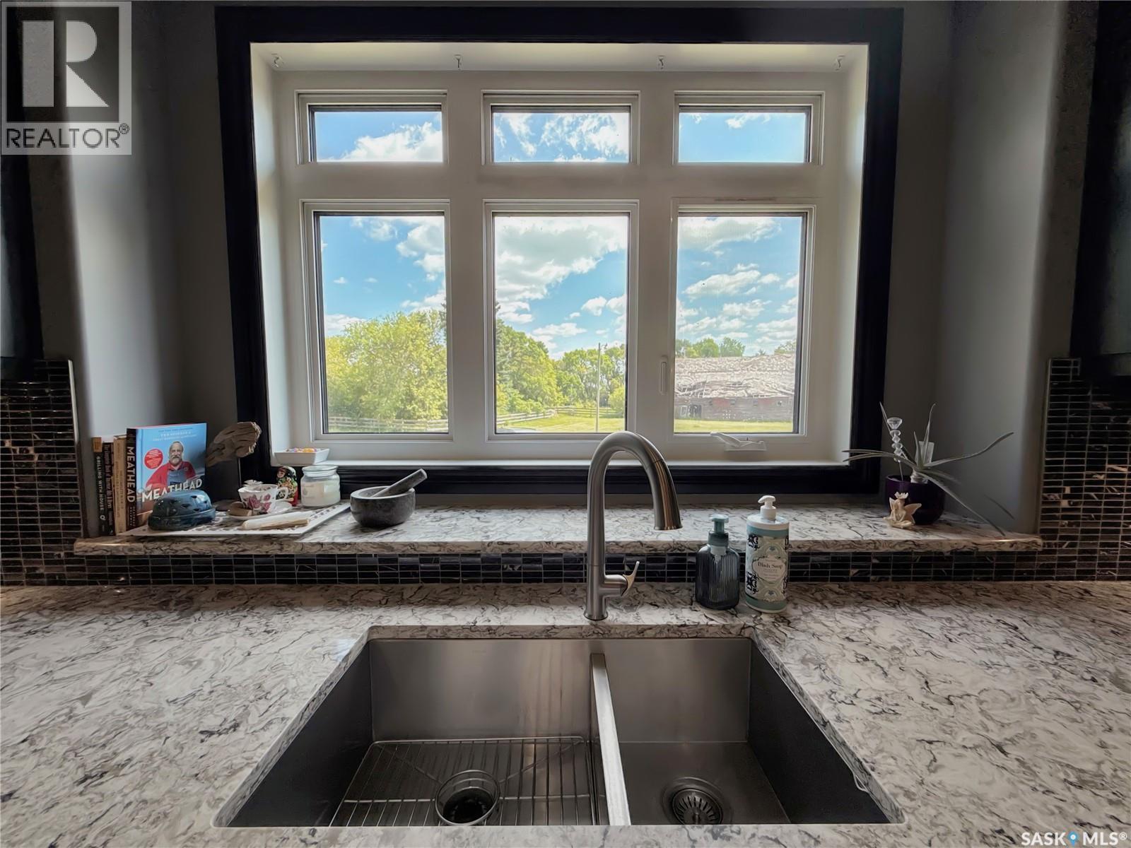 Lazy Dollar Ranch, Brock Rm No. 64, SK - Indoor Photo Showing Kitchen With Double Sink