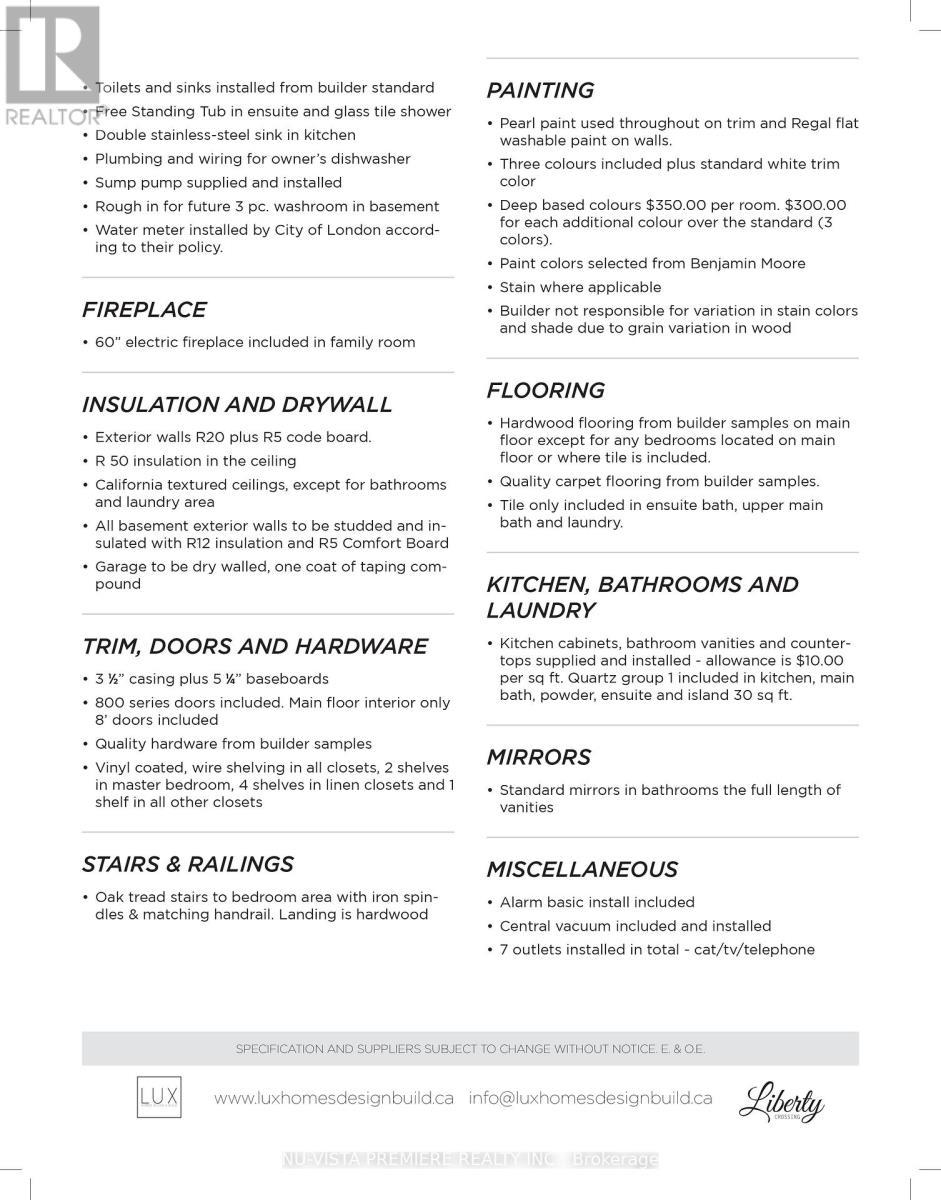 Spec Sheet - 4368 Green Bend, London South (South V), ON - Other