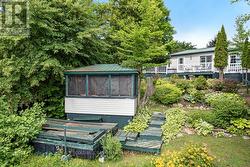 Screened gazebo by the lake -