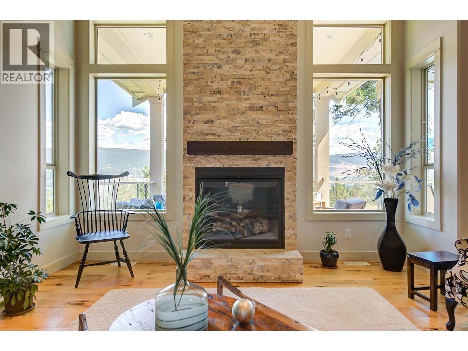 2191 Salerno Court, Kelowna, BC - Indoor Photo Showing Living Room With Fireplace