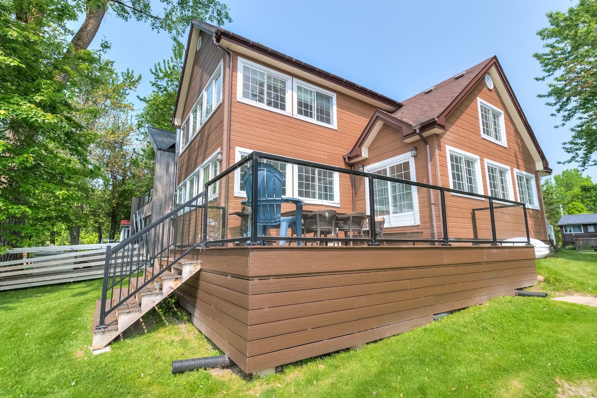 Vue d'ensemble - 3695 Ch. Des Faisans, Saint-Placide, QC - Outdoor With Deck Patio Veranda