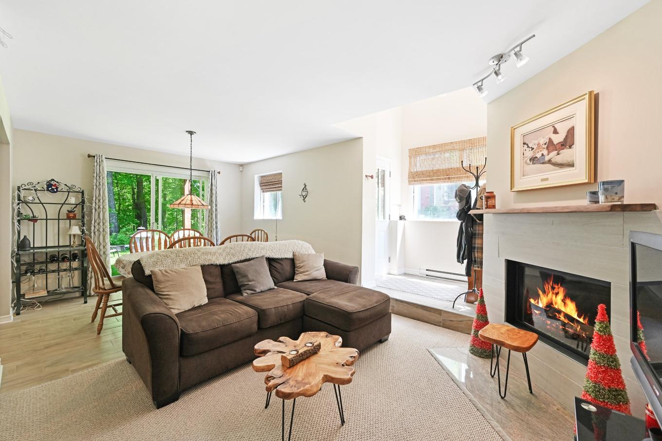 Living room - 134 - 134A Ch. Bernier, Sutton, QC - Indoor Photo Showing Living Room With Fireplace