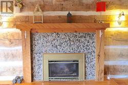 Beautiful river rock fireplace -