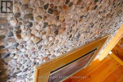 Beautiful river rock fireplace -