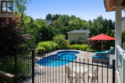 Backyard oasis heated inground pool -